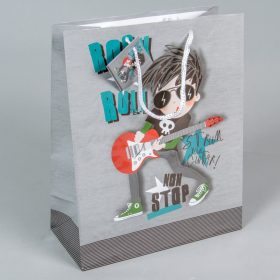 Ajándék tasak kis csávó gitárral 18x23 cm