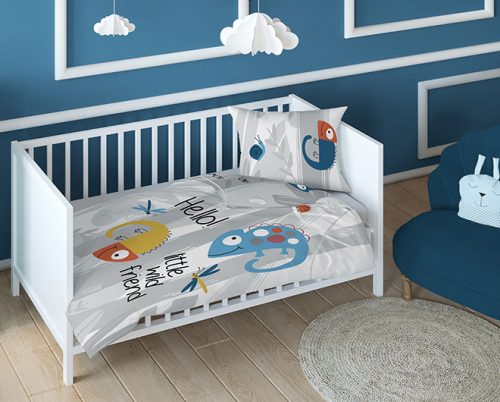 Kaméleon bölcsis ovis ágyneműhuzat szürke