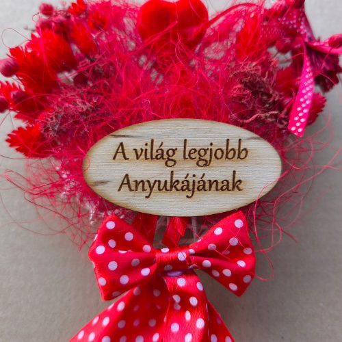 Aztadejó kézműves anyák napi vesszőszív dísz – 15 cm