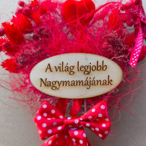 Aztadejó kézműves anyák napi vesszőszív dísz – 15 cm