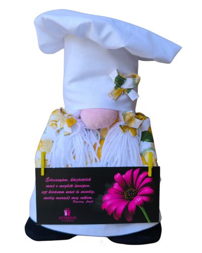 Aztadejó Handmade Anyák napi manó citromos kötényben