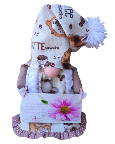 Aztadejó Handmade  Anyák napi manó kávés bézs alapon