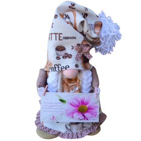   Aztadejó Handmade Anyák napi manó kávés bézs alapon pöttyös masnis