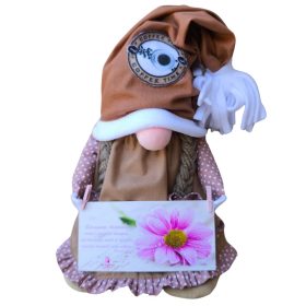   Aztadejó Handmade Anyák napi kávé manó fodros szoknyában barna hajjal