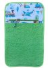 Aztadejó vonatos repülős világoszöld kéztörlő cipzáras zsebbel – 30×50 cm