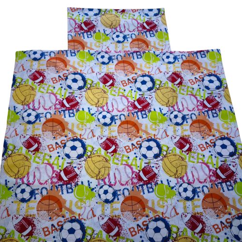 Aztadejó labdák bölcsis ovis ágyneműhuzat hátizsákba csomagolva 100x135 cm 40x50 cm