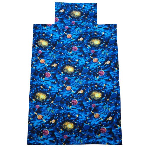 Aztadejó bolygók űr bölcsis ovis ágyneműhuzat hátizsákba csomagolva 100x135 cm 40x50 cm