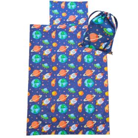   Aztadejó bolygók bölcsis ovis ágyneműhuzat hátizsákba csomagolva 100x135 cm 40x50 cm