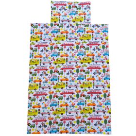   Aztadejó állatok járművekben bölcsis ovis ágyneműhuzat 100x135 cm 40x50 cm