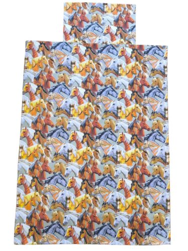 Aztadejó lovas bölcsis ovis ágyneműhuzat hátizsákba csomagolva 100x135 cm 40x50 cm