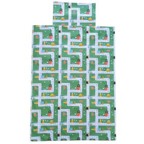   Aztadejó zöld utakkal bölcsis ovis ágyneműhuzat 100x135 cm 40x50 cm
