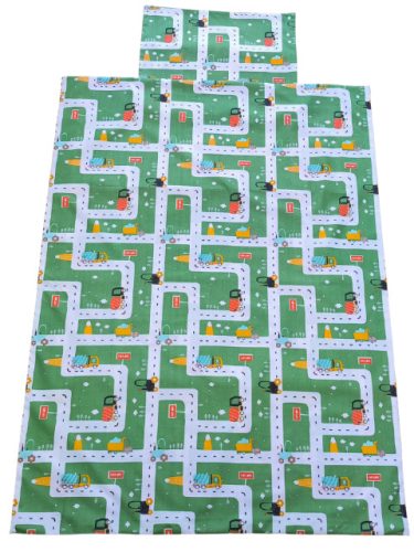 Aztadejó zöld utakkal bölcsis ovis ágyneműhuzat 100x135 cm 40x50 cm