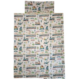   Aztadejó vonatos, repülős bölcsis ovis ágyneműhuzat 100x135 cm 40x50 cm