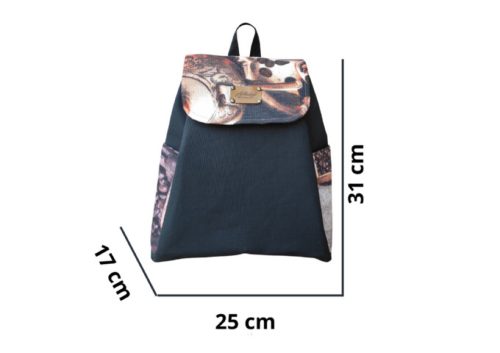 Aztadejó Handmade hátizsák fekete kávés zsebbel