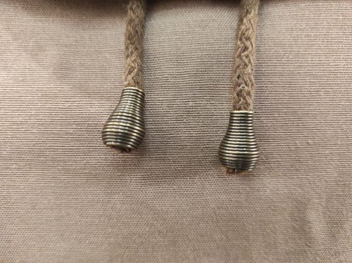 Aztadejó Handmade hátizsák barna fehér tűpettyes zsebbel