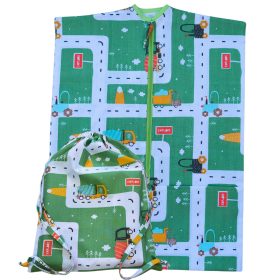   Aztadejó zöld utakkal autókkal oviszsák és tornazsák + ajándék