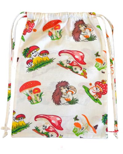 Aztadejó sünis gombás tornazsák 30x40 cm