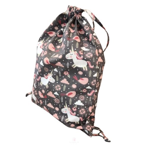 Aztadejó unikornisos tornazsák szürke alapon 30x40 cm