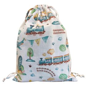 Aztadejó zöld vonatos tornazsák 30x40 cm