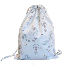   Aztadejó unikornisos tornazsák fehér alapon menta 30x40 cm