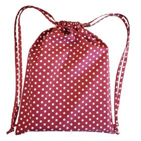 Aztadejó meggypiros fehér pöttyös tornazsák 30x40 cm