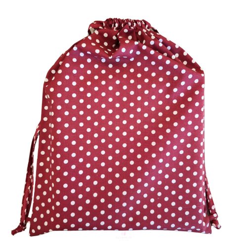 Aztadejó meggypiros fehér pöttyös tornazsák 30x40 cm