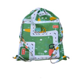 Aztadejó zöld utakkal autókkal tornazsák 30x40 cm