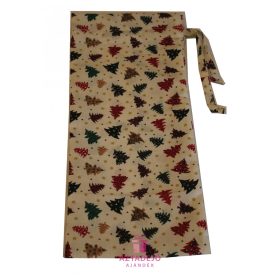 Boros textil ajándékzsák karácsonyi 38x15 cm fehér