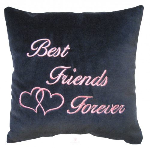 Best Friends Forever plüss párna 35x35 fekete