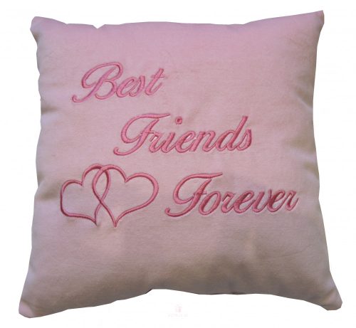 Best Friends Forever plüss párna 35x35 rózsaszín