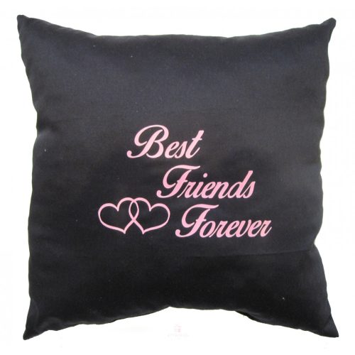 Best Friends Forever vászon párna 30x30 fekete