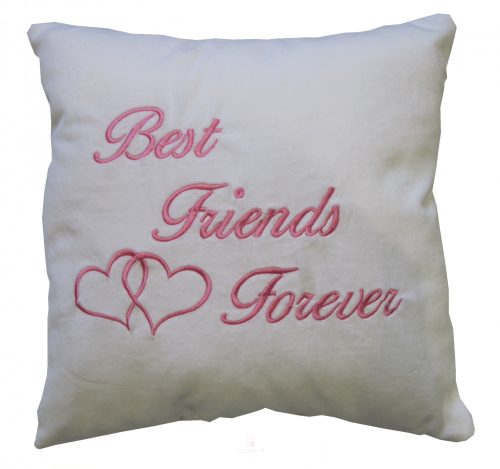 Best Friends Forever plüss párna 35x35 fehér