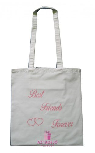 Best Friends Forever vászon táska rózsaszín felirattal