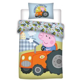   Peppa malac George's Tractor gyerek, ovis ágyneműhuzat 100×135cm, 40×60 cm