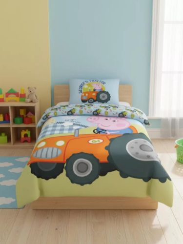 Peppa malac George's Tractor gyerek, ovis ágyneműhuzat 100×135cm, 40×60 cm