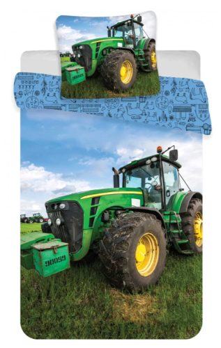 Traktor Green gyerek, ovis ágyneműhuzat 100×140cm, 40×45 cm