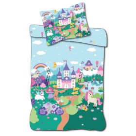  Unikornis Fairyland gyerek, ovis ágyneműhuzat 100×135cm, 40×60cm