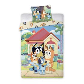   Bluey Family Home gyerek, ovis ágyneműhuzat 100×135cm, 40×60 cm