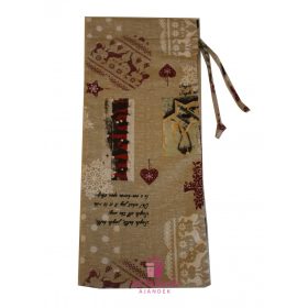 Boros textil ajándékzsák karácsonyi 38x15 cm barna