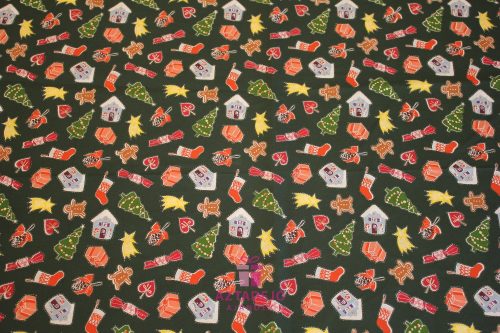 Boros textil ajándékzsák karácsonyi 38x15 cm zöld