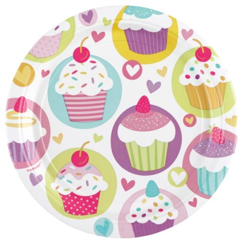 Cupcake, Muffin Papírtányér 8 db-os 18 cm