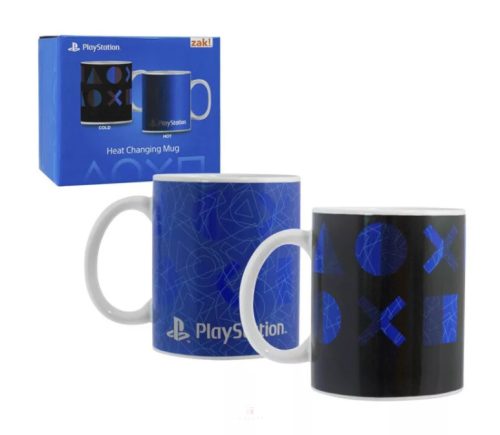 PlayStation Blue hőre változó porcelán bögre 325 ml Díszdobozban