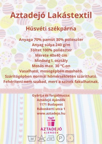 Húsvéti székpárna 42x42 cm