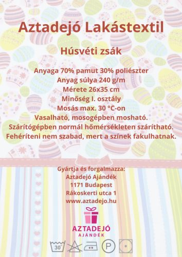 Húsvéti ajándékzsák 26x35 cm