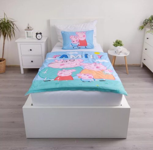 Peppa malac Big Pig Family gyerek, ovis ágyneműhuzat 100×135cm, 40×60 cm
