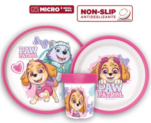 Mancs Őrjárat Sketch csúszásmentes étkészlet, micro műanyag szett