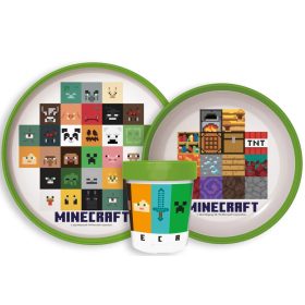   Minecraft Crafters csúszásmentes étkészlet, micro műanyag szett