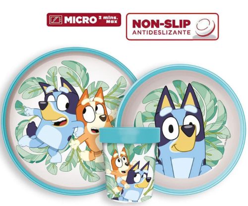 Bluey Leaves csúszásmentes étkészlet, micro műanyag szett