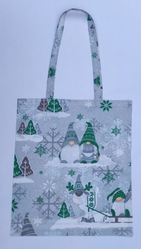 Aztadejó Karácsonyi vászontáska zöld sapkás manók 42x38 cm