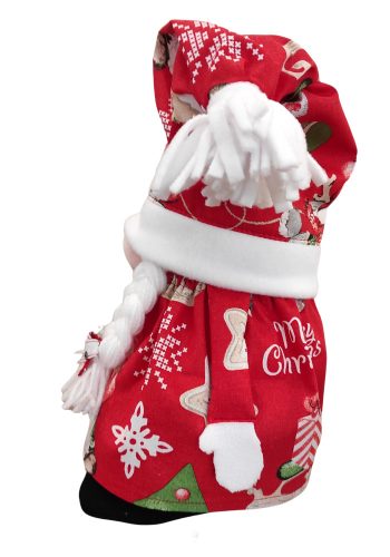 Aztadejó Karácsonyi Manó Orrmanó 30 cm piros karácsonyi szoknyás lány manó